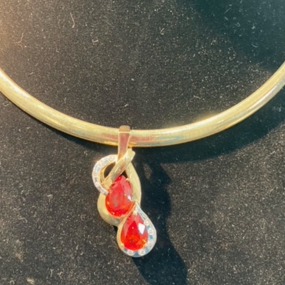 Custom Orange Topaz and Diamond Enhancer